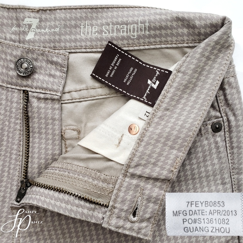 7FAM jeans Girl's 12 houndstooth straight leg D5 - Picture 5 of 6